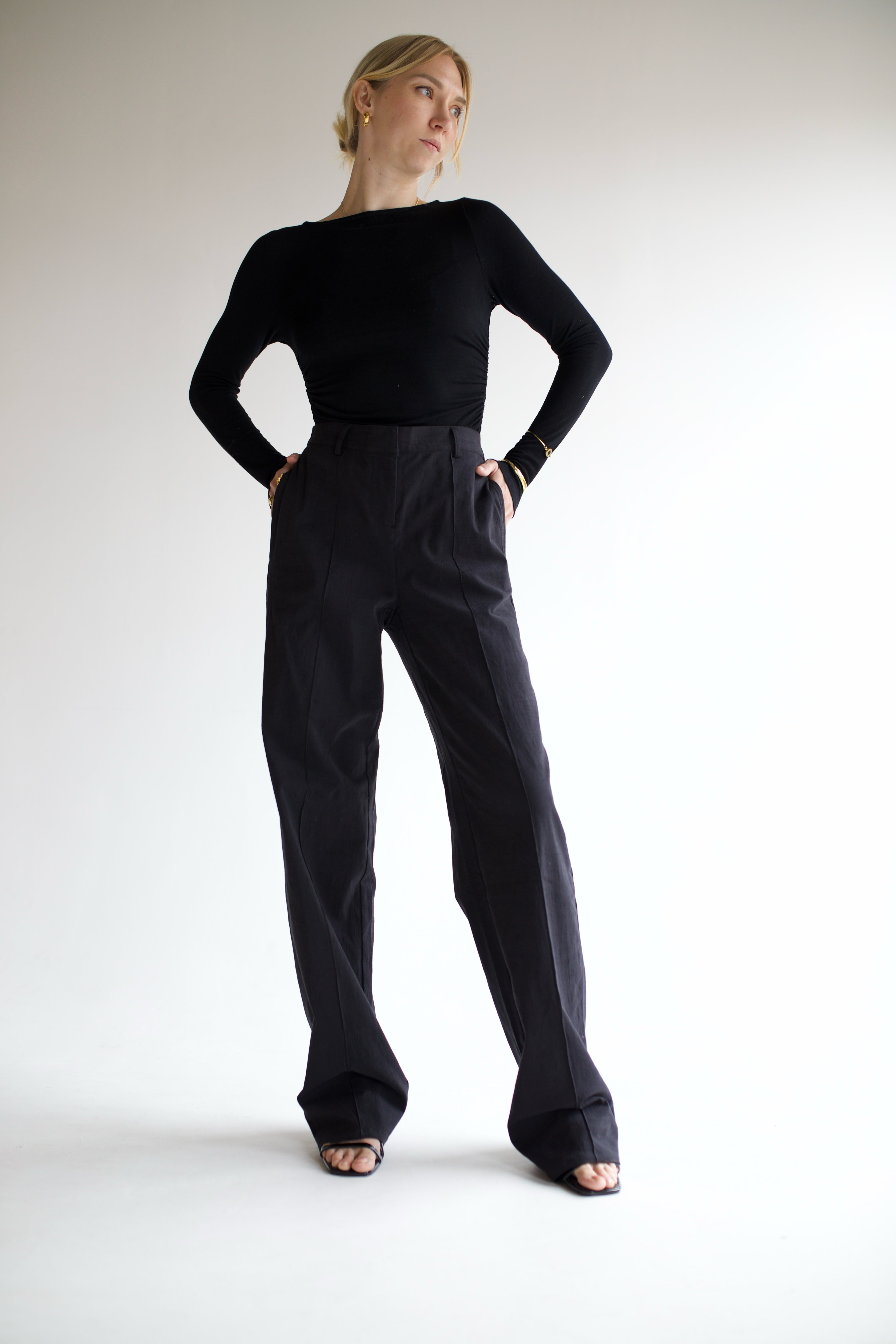Black Linen Coord Trousers