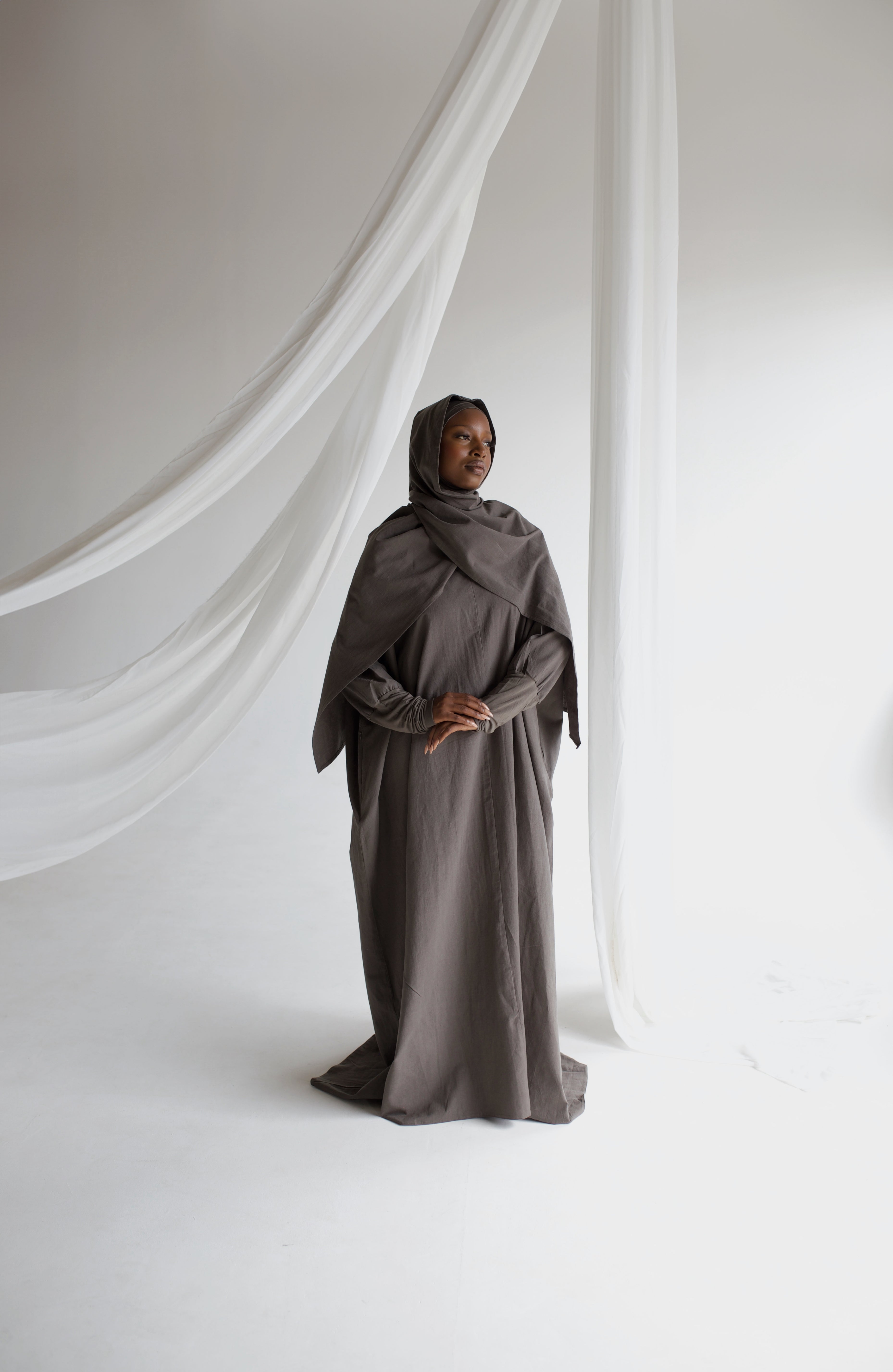 Grey Linen Prayer Gown