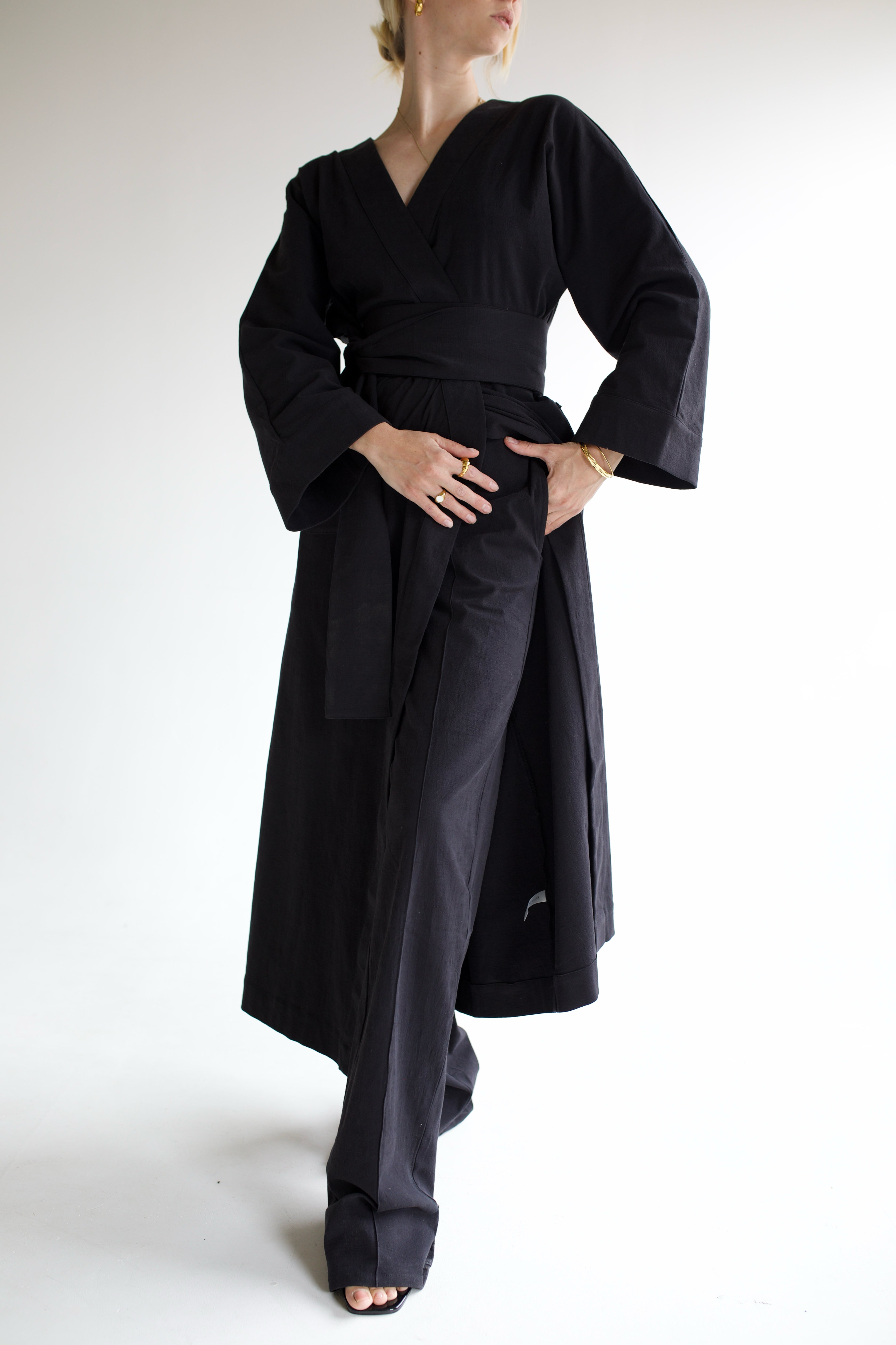 Black Linen Coord Trousers