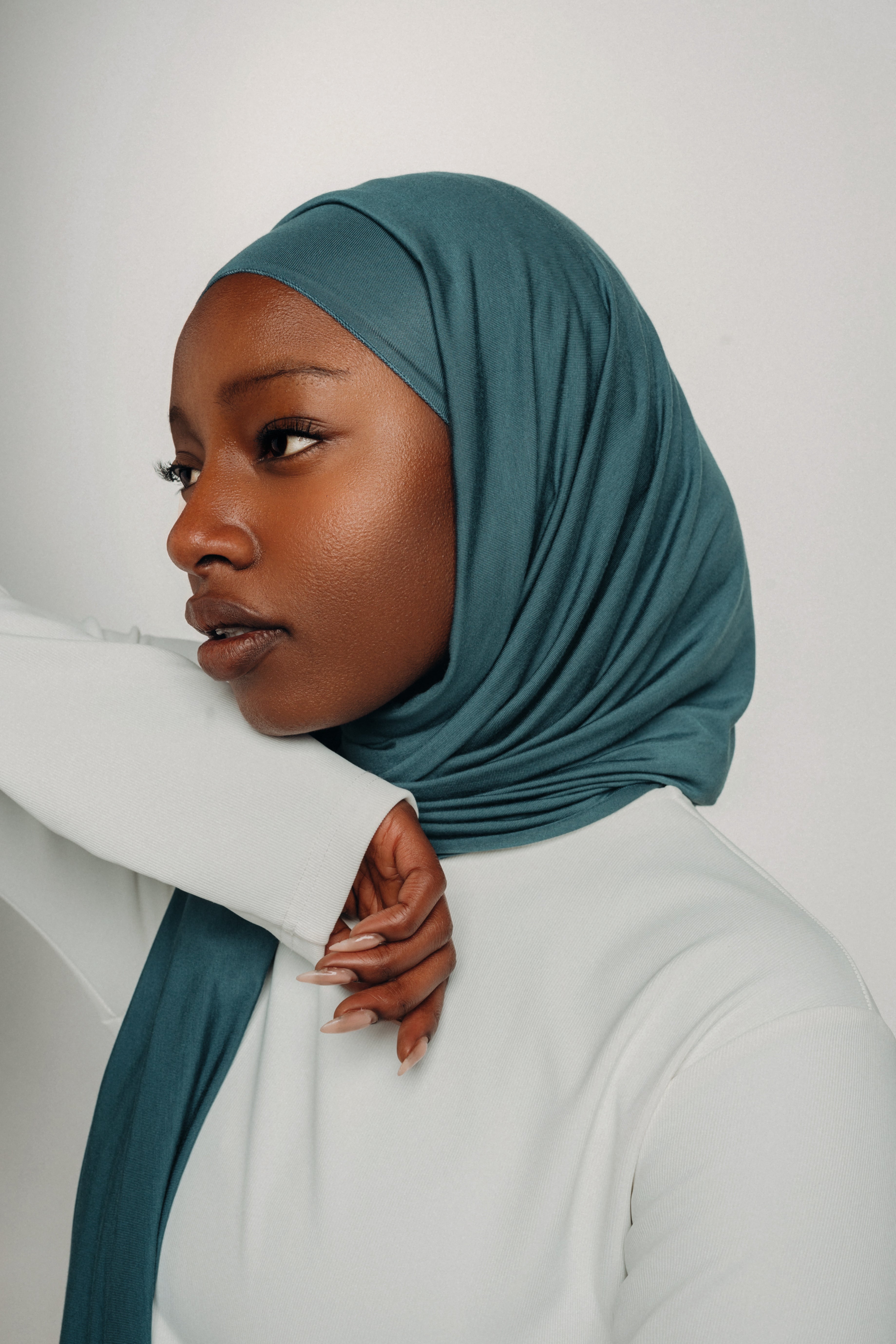 Denim Blue Bamboo Jersey Hijab (Out of Stock)
