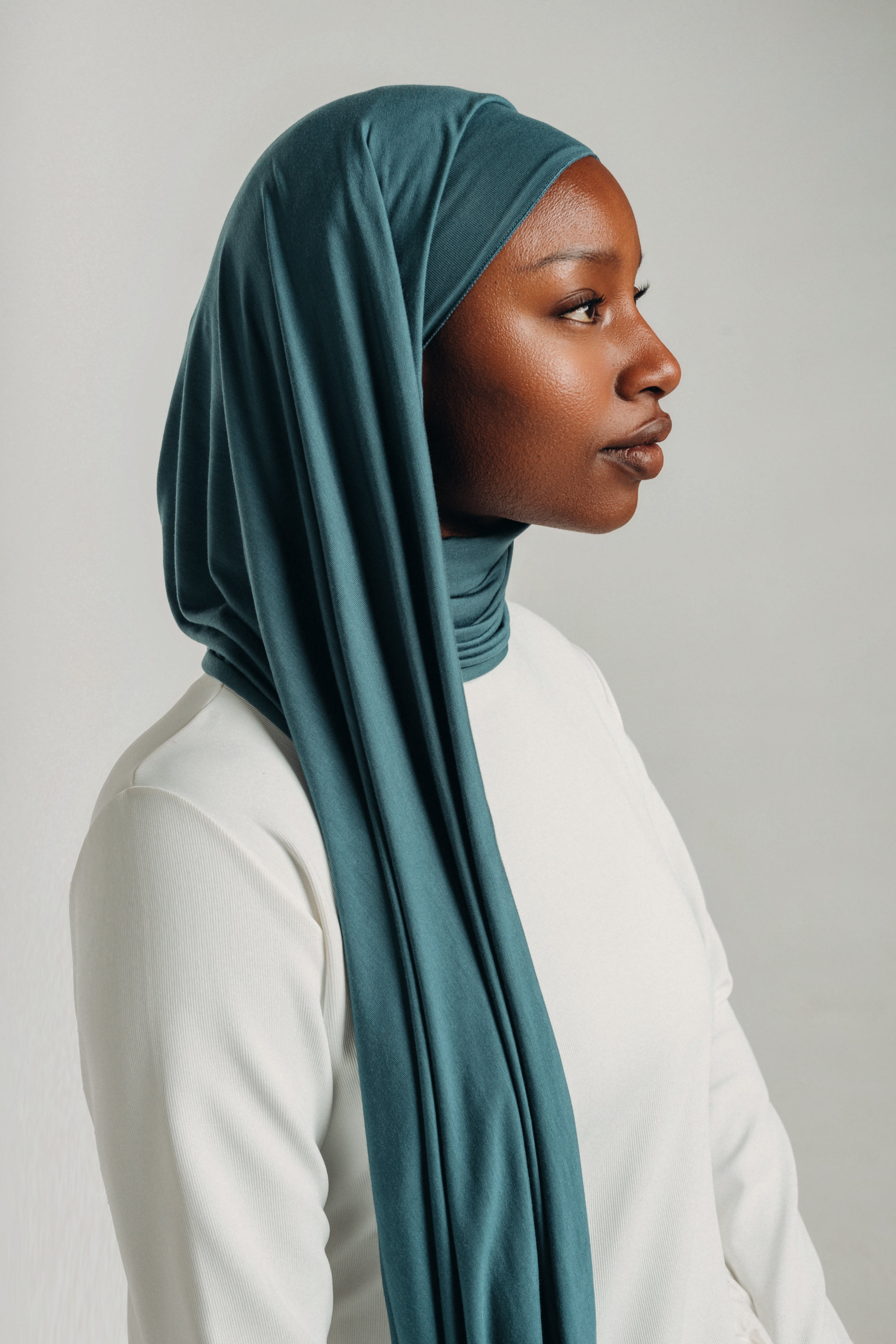 Denim Blue Bamboo Jersey Hijab (Out of Stock)