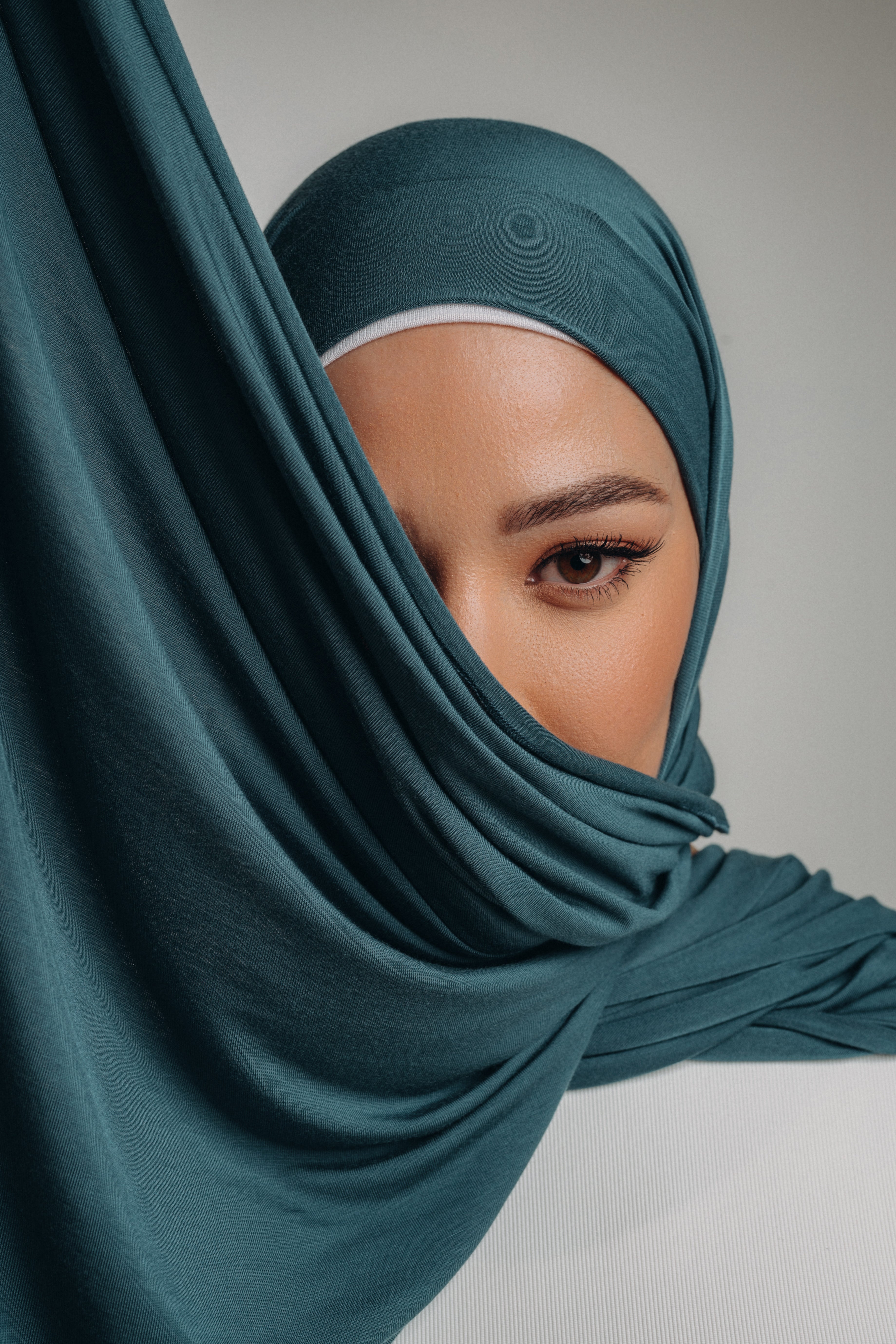 Denim Blue Bamboo Jersey Hijab (Out of Stock)