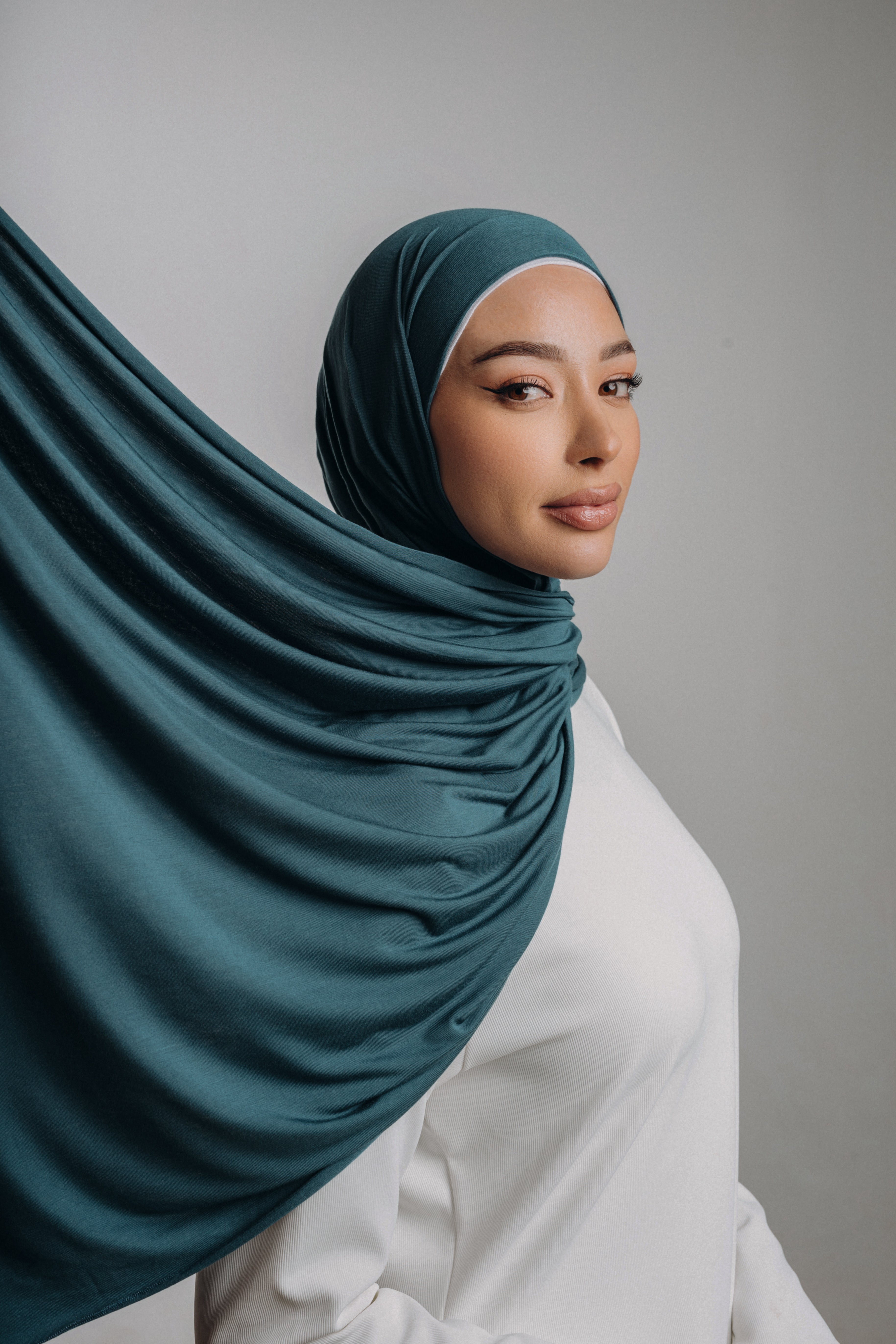Denim Blue Bamboo Jersey Hijab (Out of Stock)