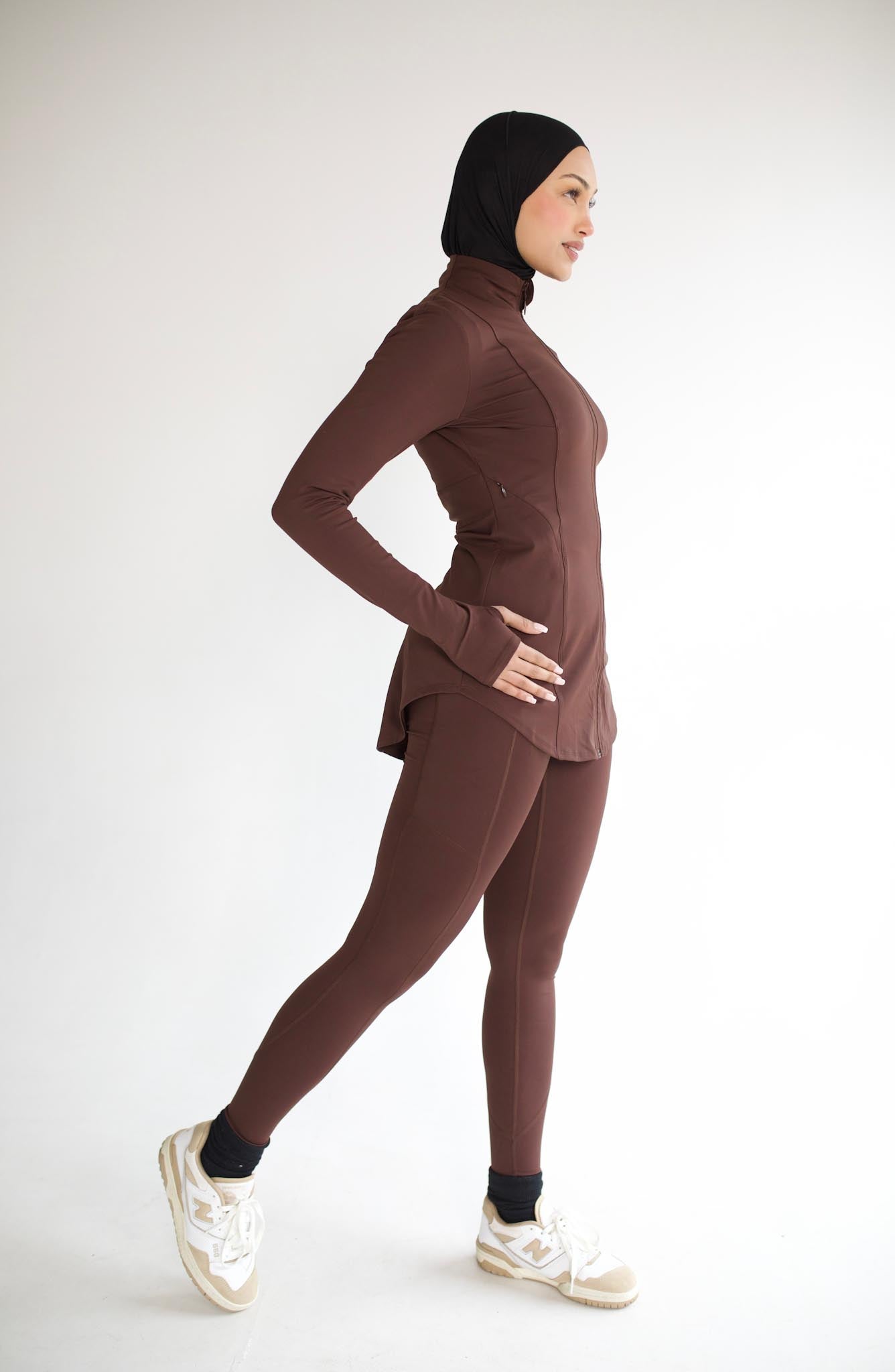 BROWN PREMIUM SCULPT ACTIVE LEGGINGS