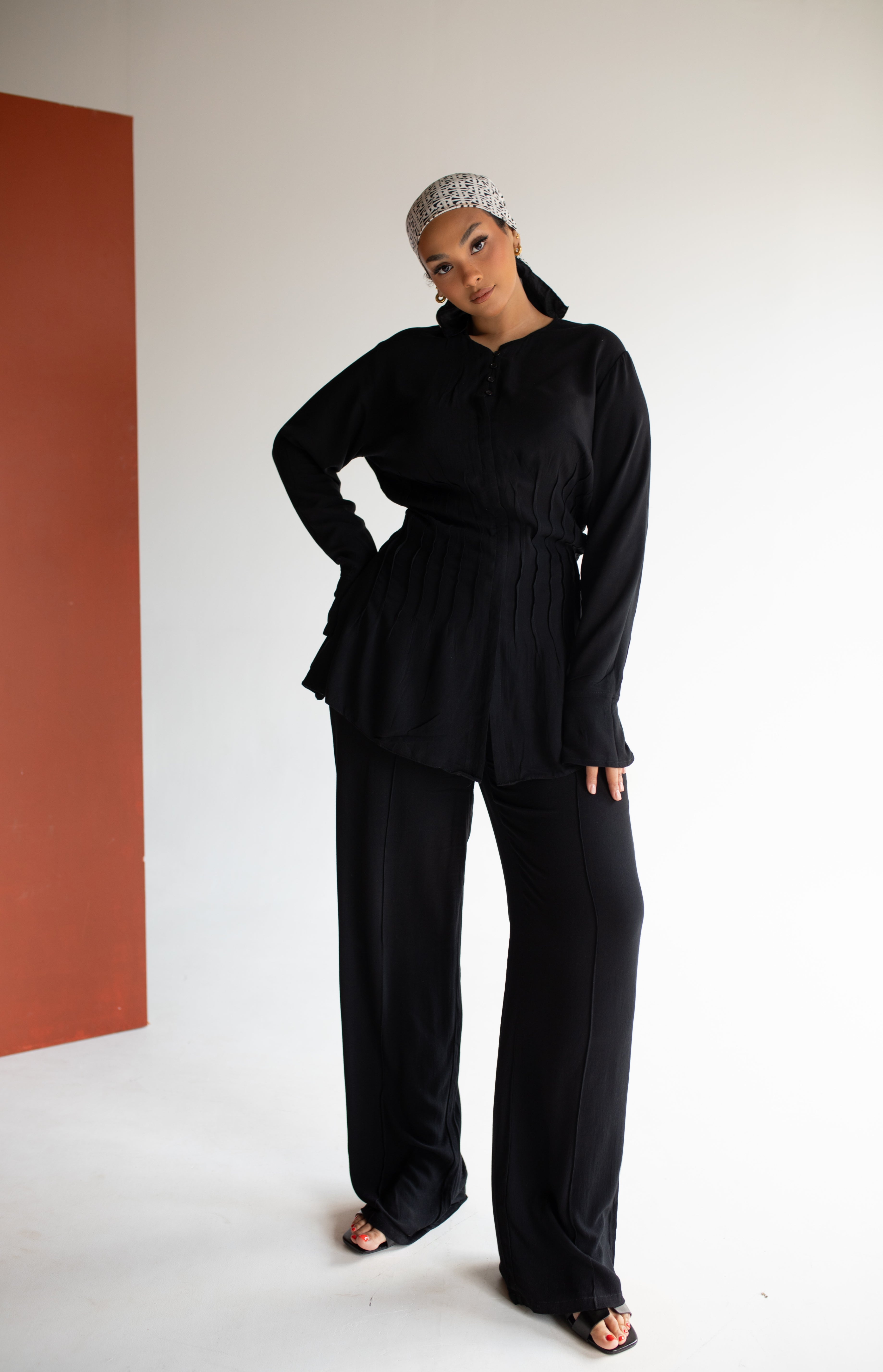 Black LuxeLight Rayon Coord Top
