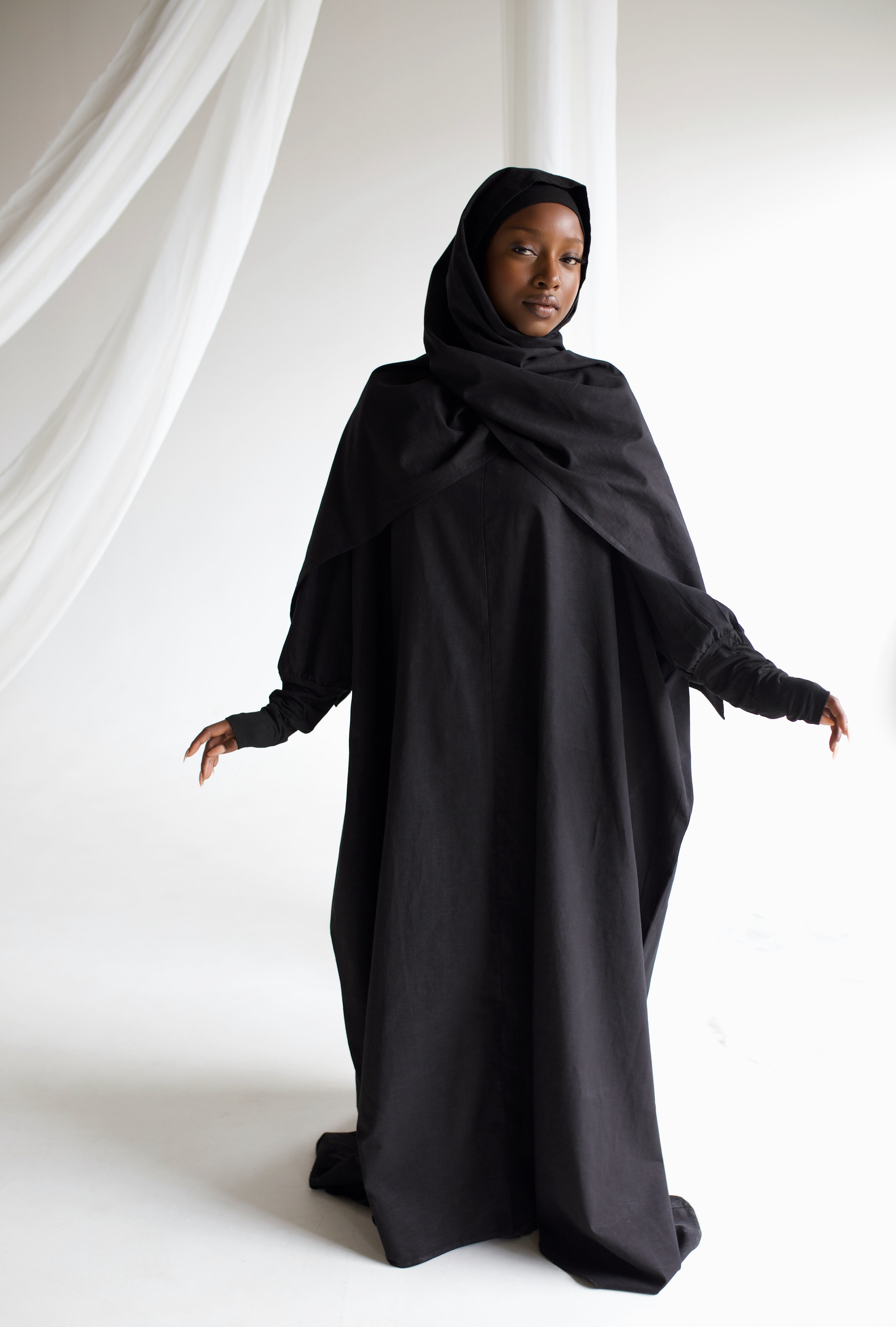 Black Linen Prayer Gown