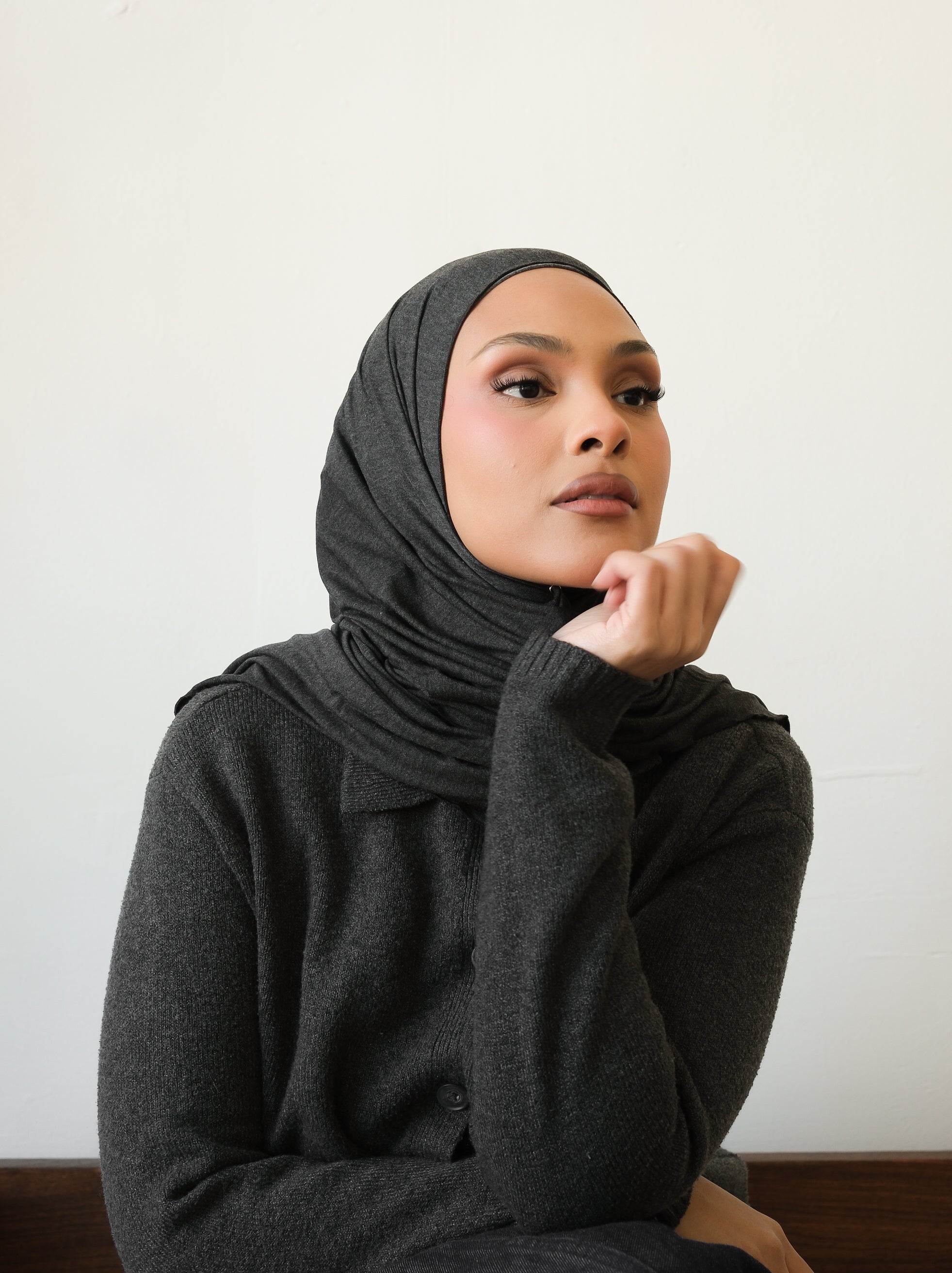*New* DARK Ash Bamboo Jersey Hijab