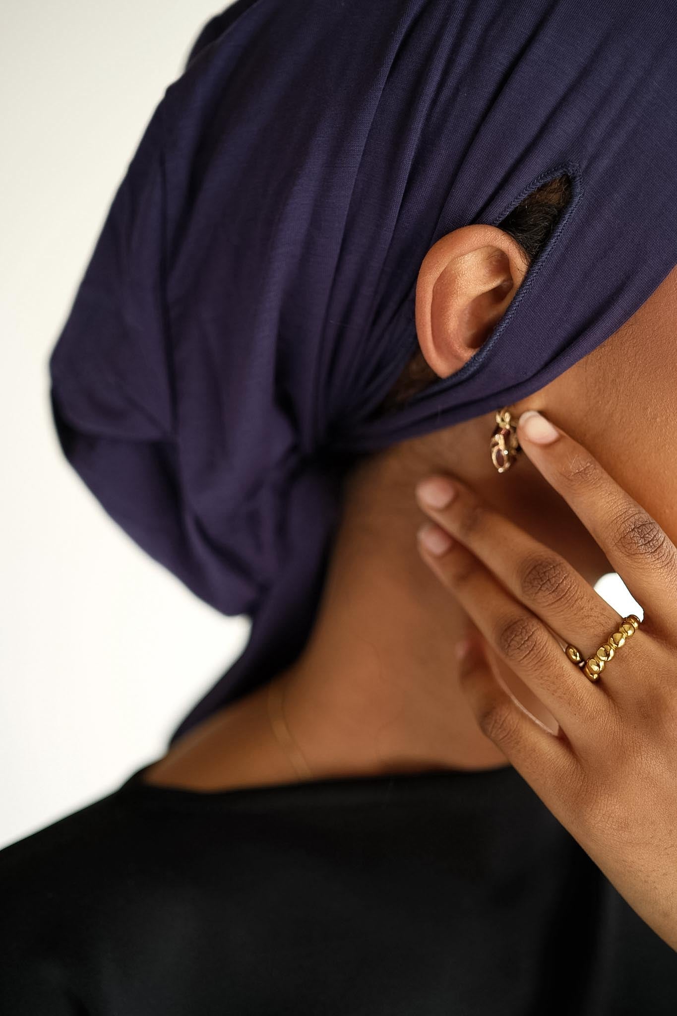 Aubergine Silk Premium Bamboo Hijab Undercap