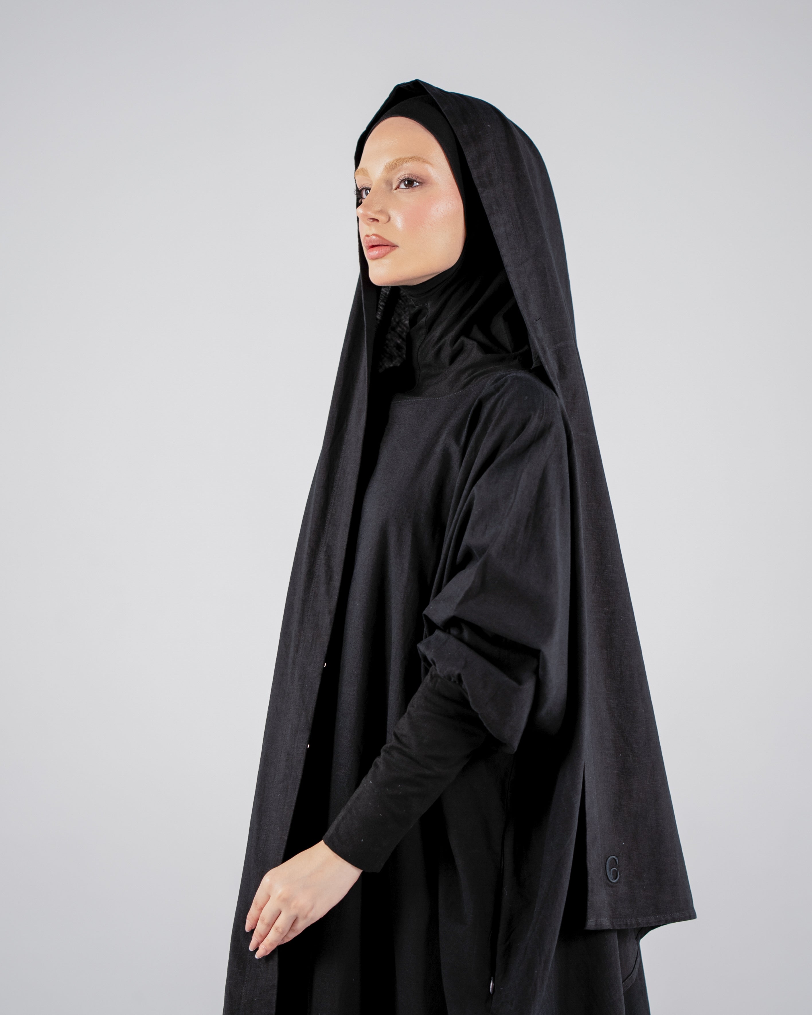 Black Linen Prayer Gown