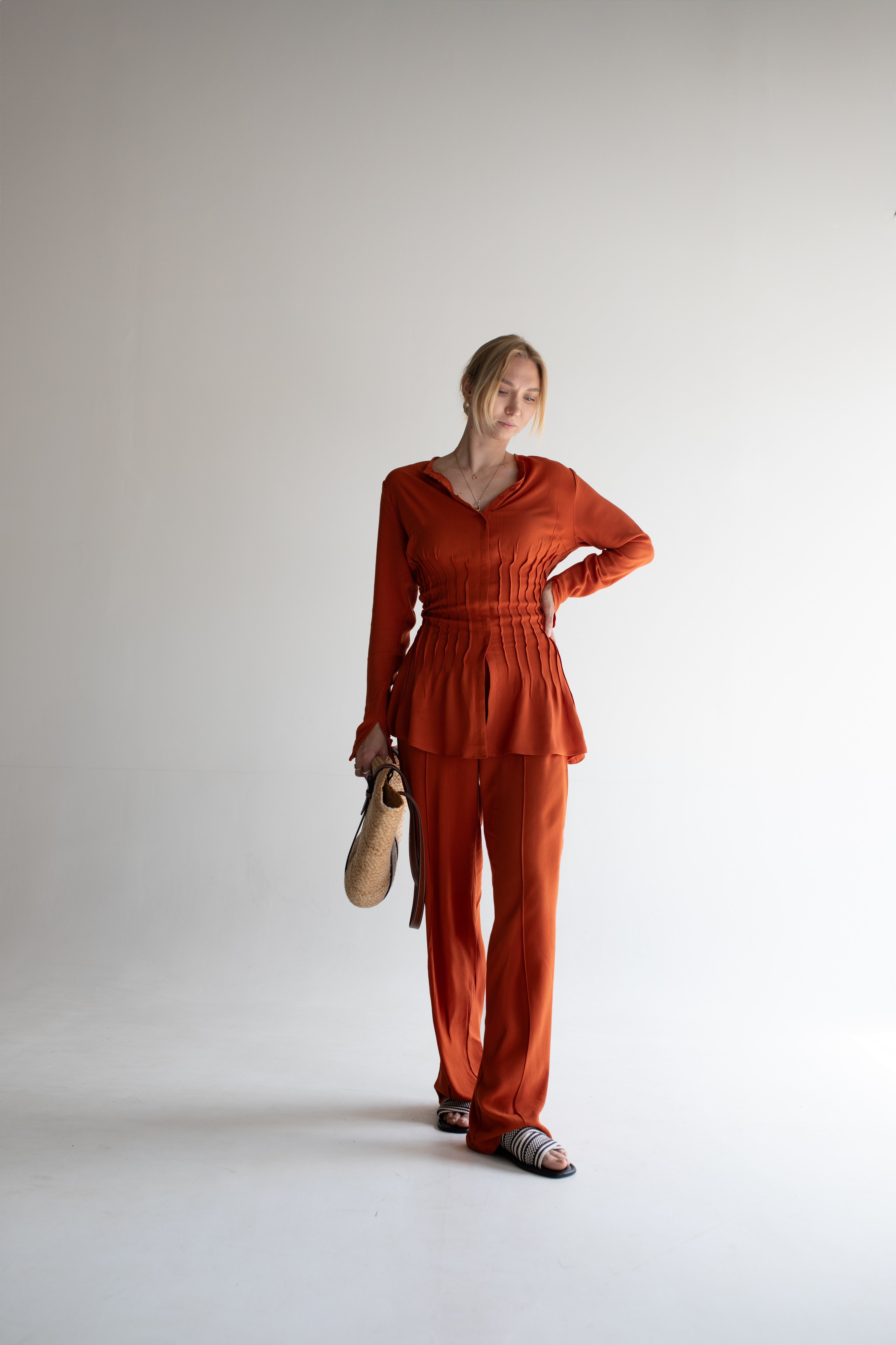 Terracotta LuxeLight Rayon Co-Ord Bottom