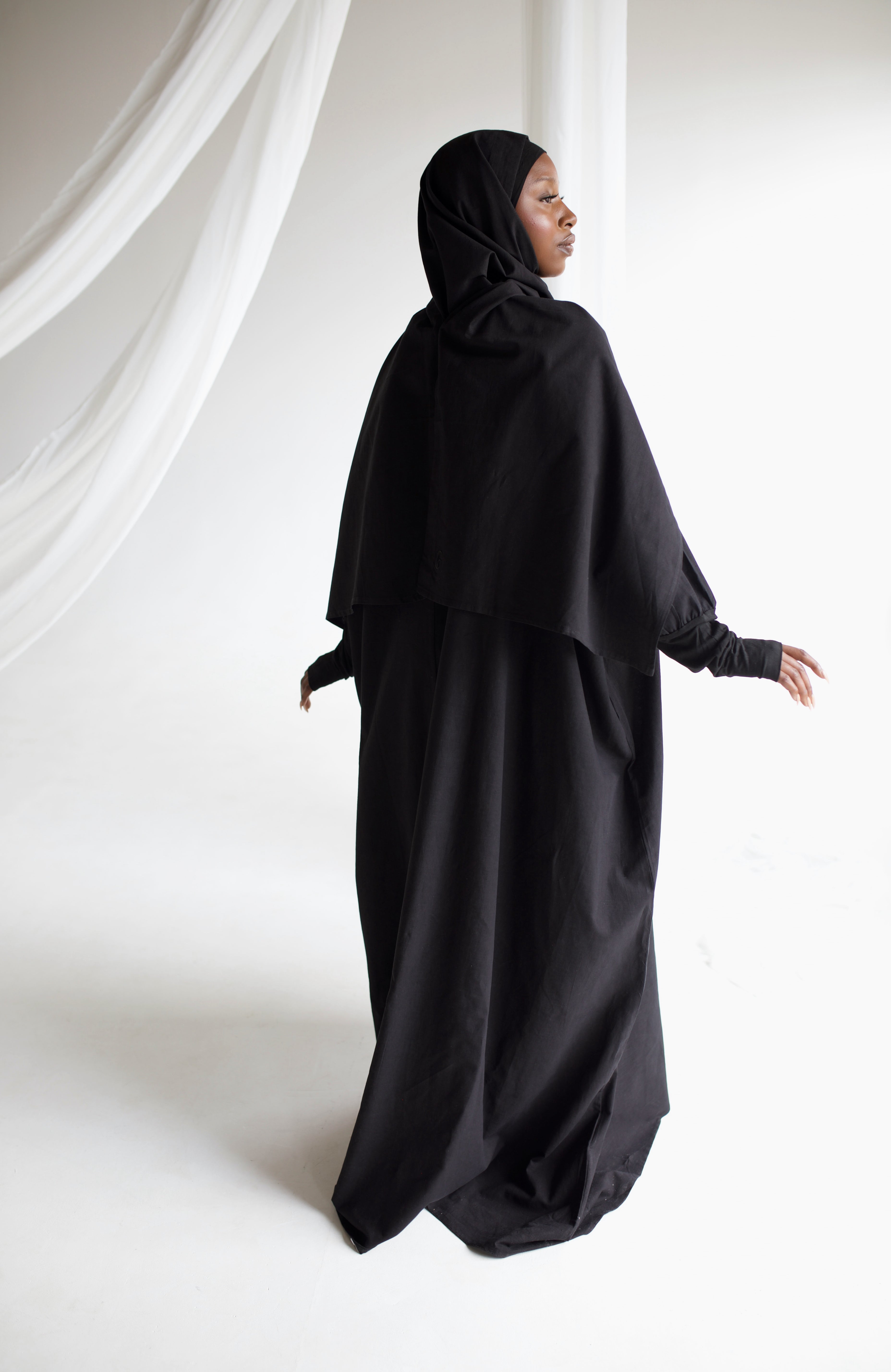 Black Linen Prayer Gown