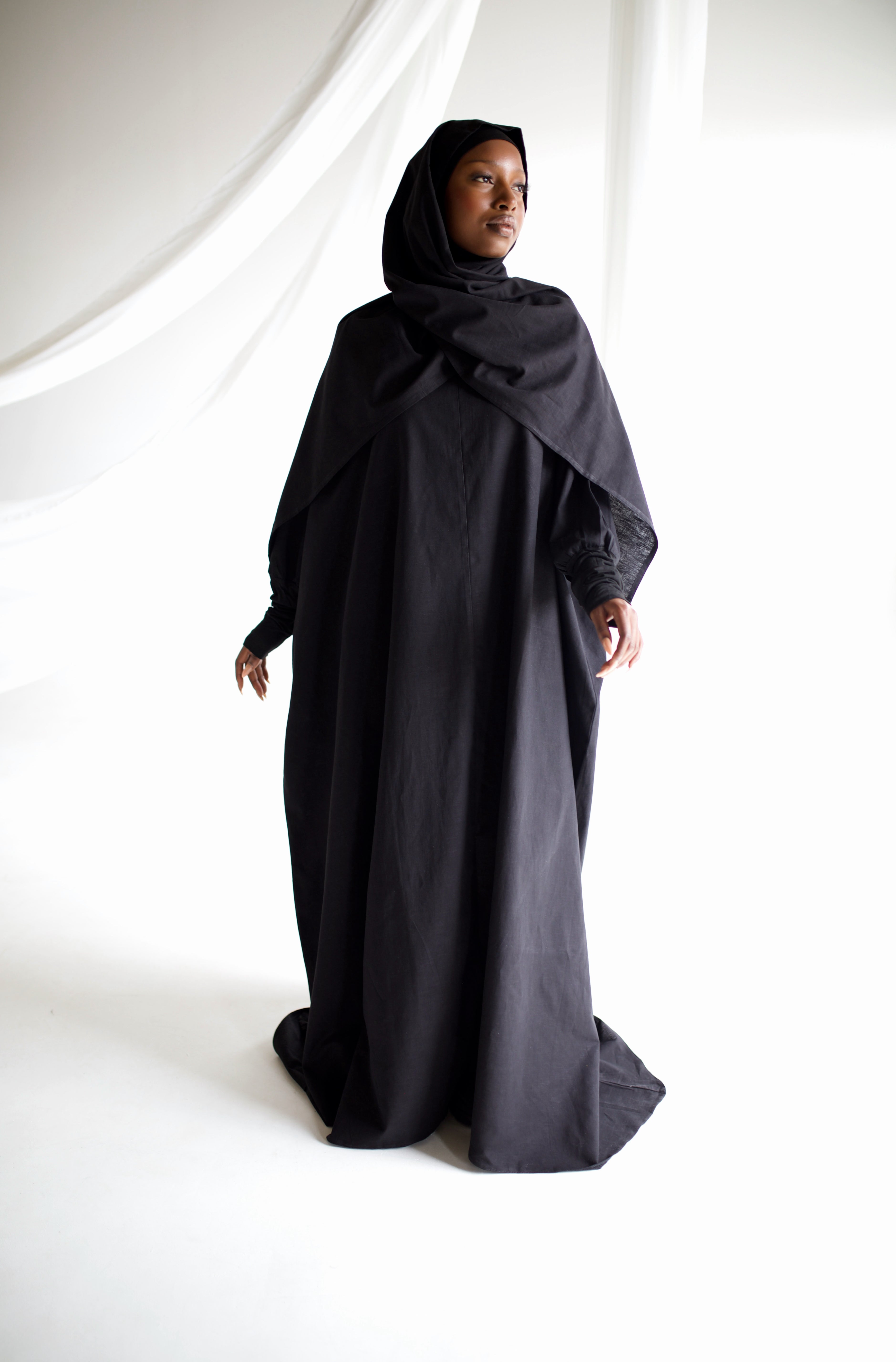 Black Linen Prayer Gown