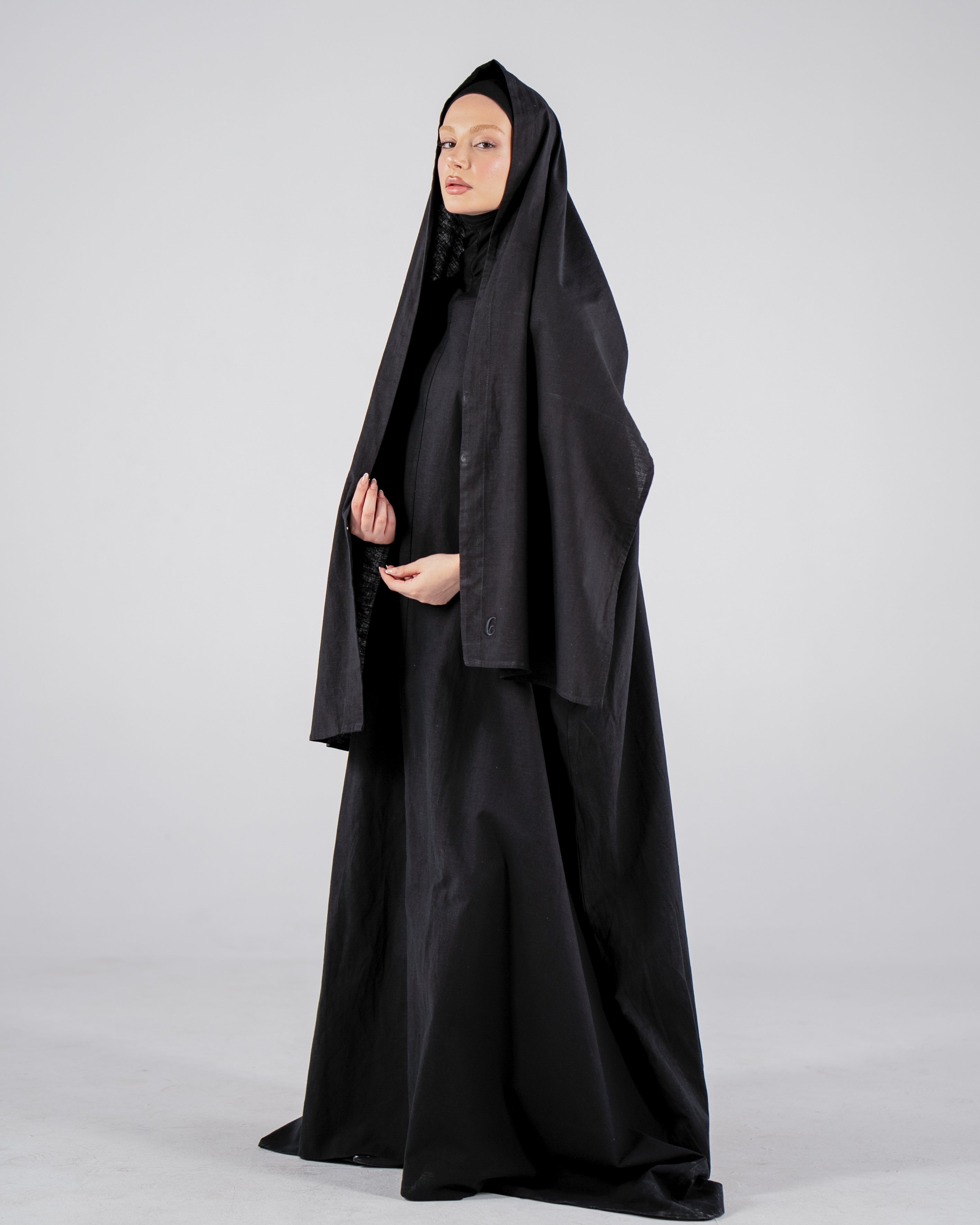 Black Linen Prayer Gown