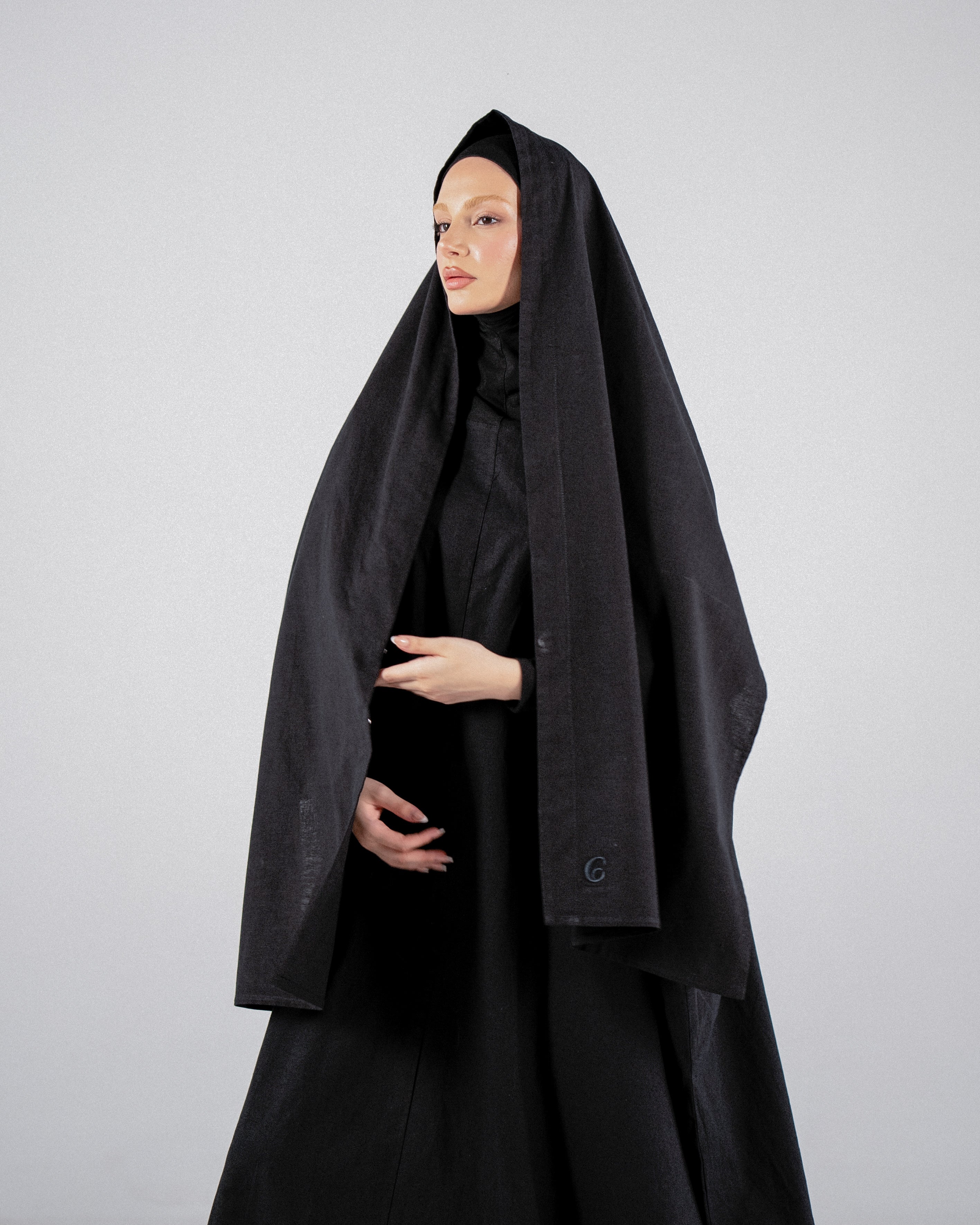 Black Linen Prayer Gown