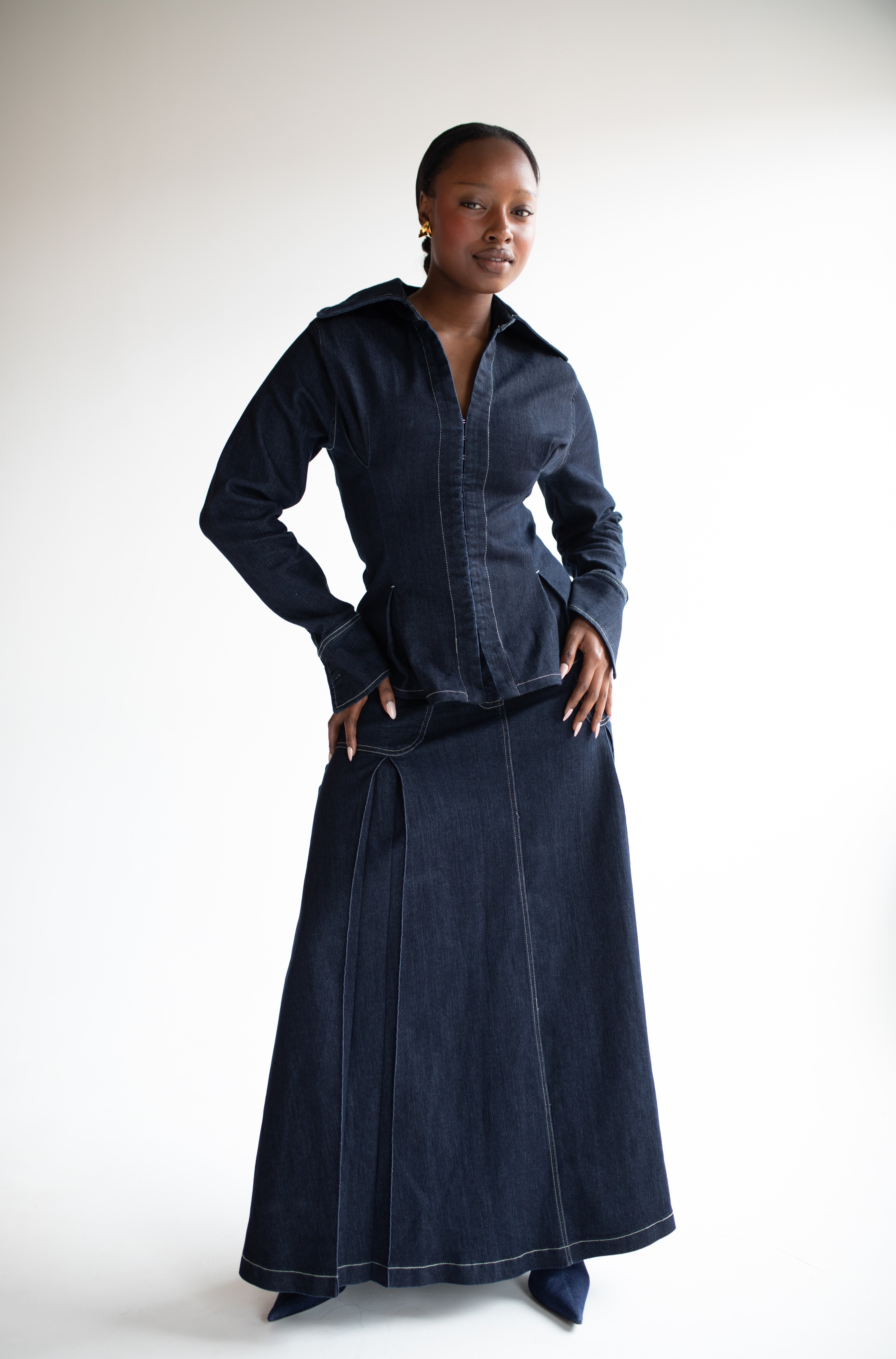 Denim Maxi Skirt