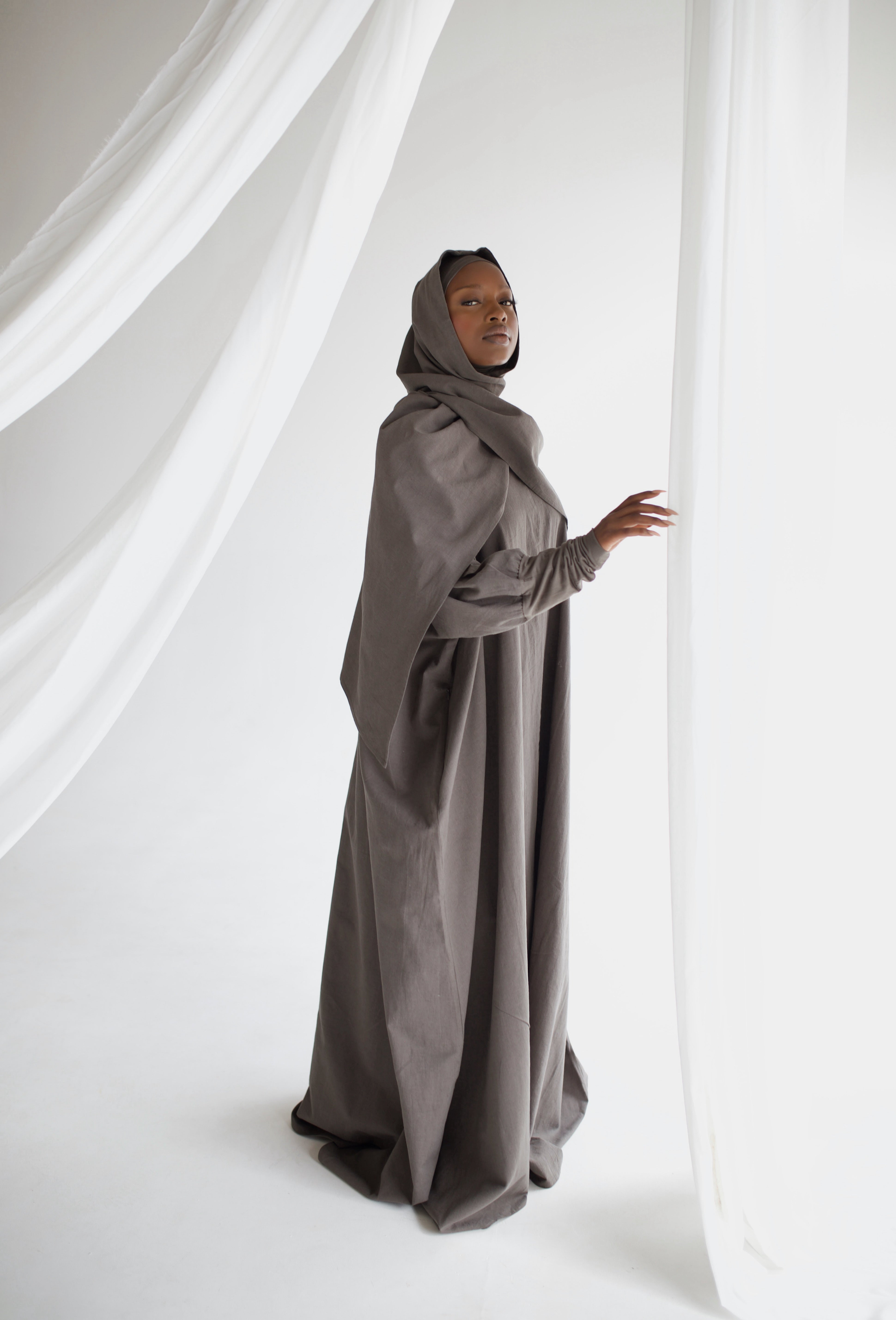 Grey Linen Prayer Gown