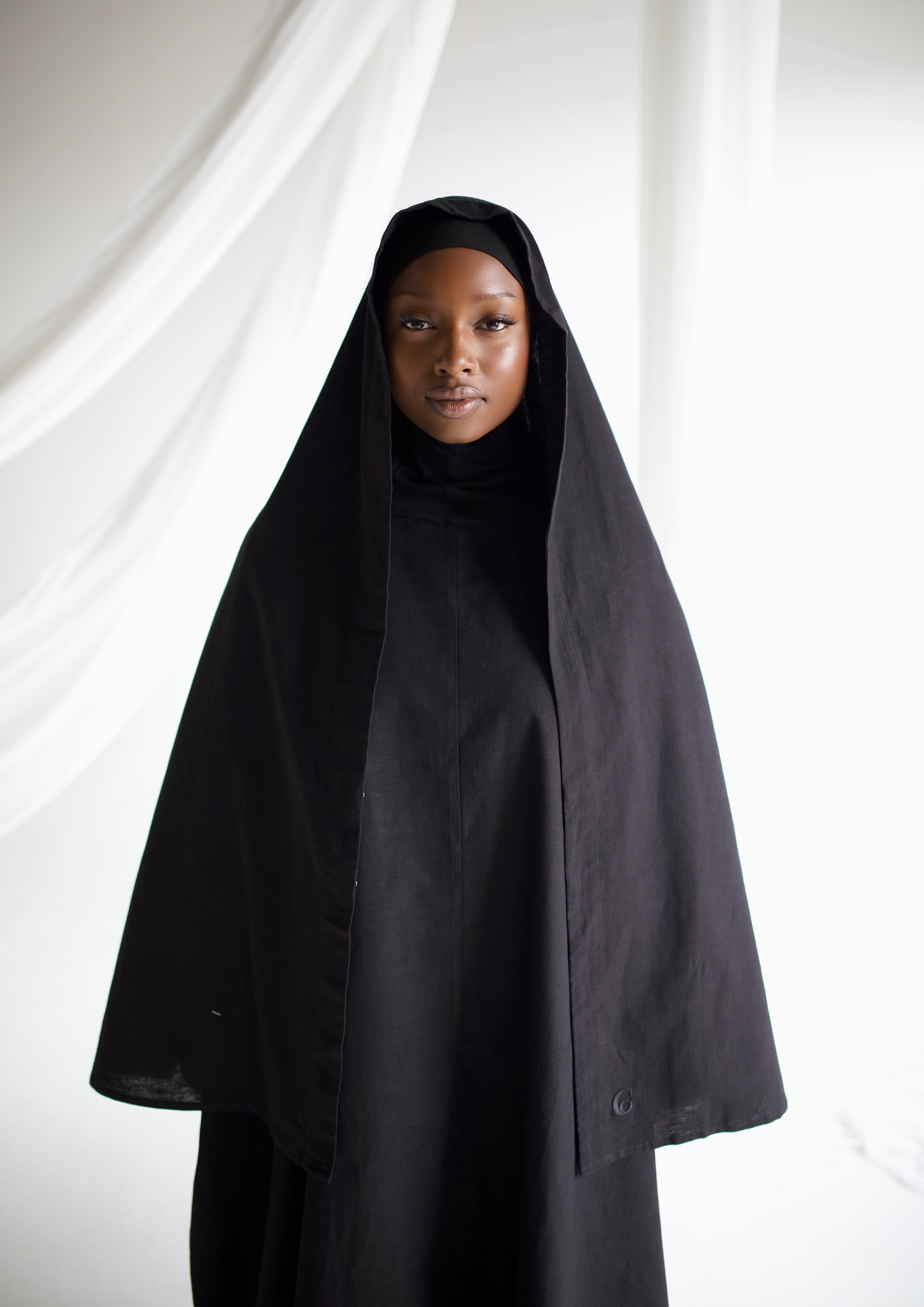 Black Linen Prayer Gown