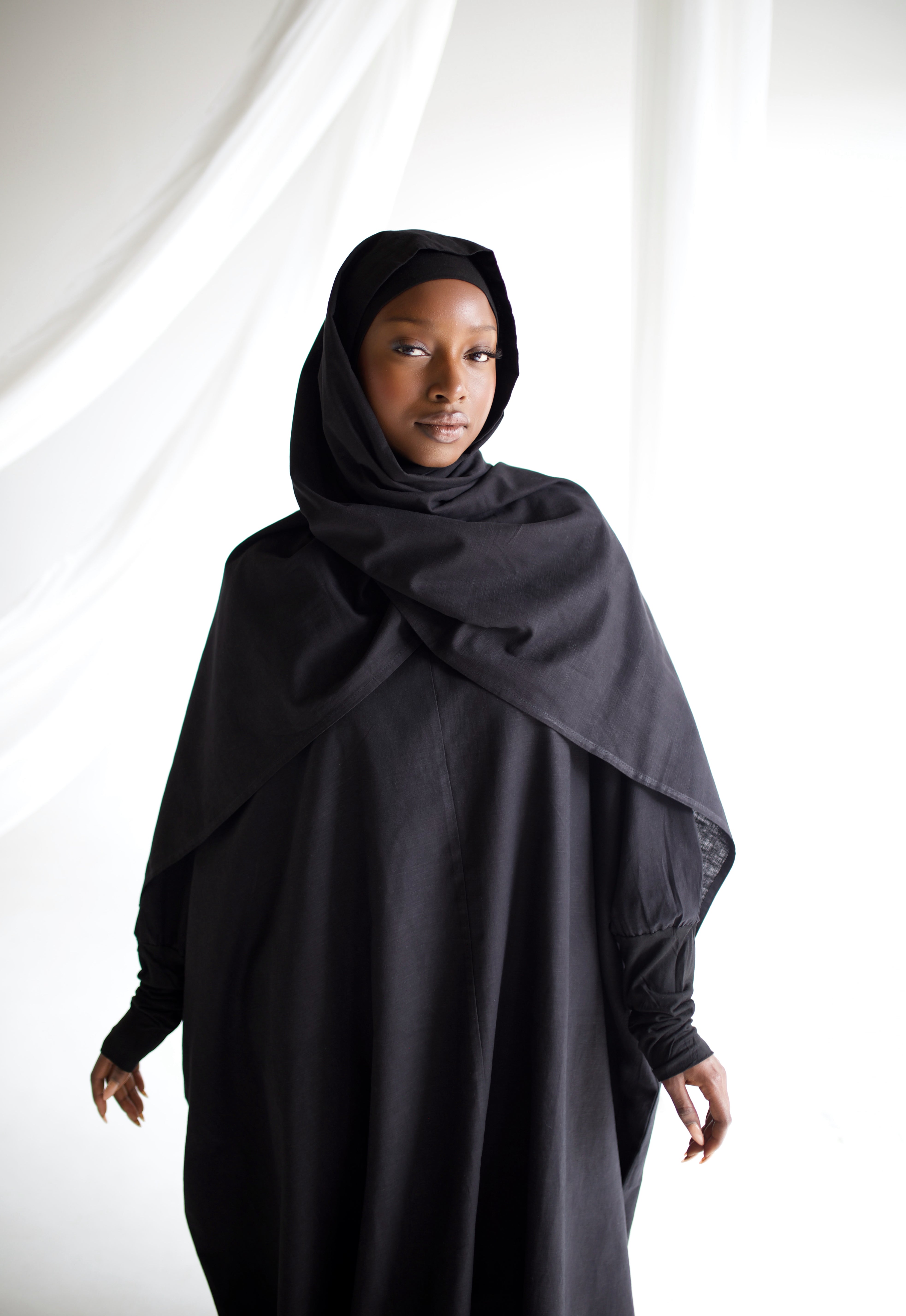 Black Linen Prayer Gown