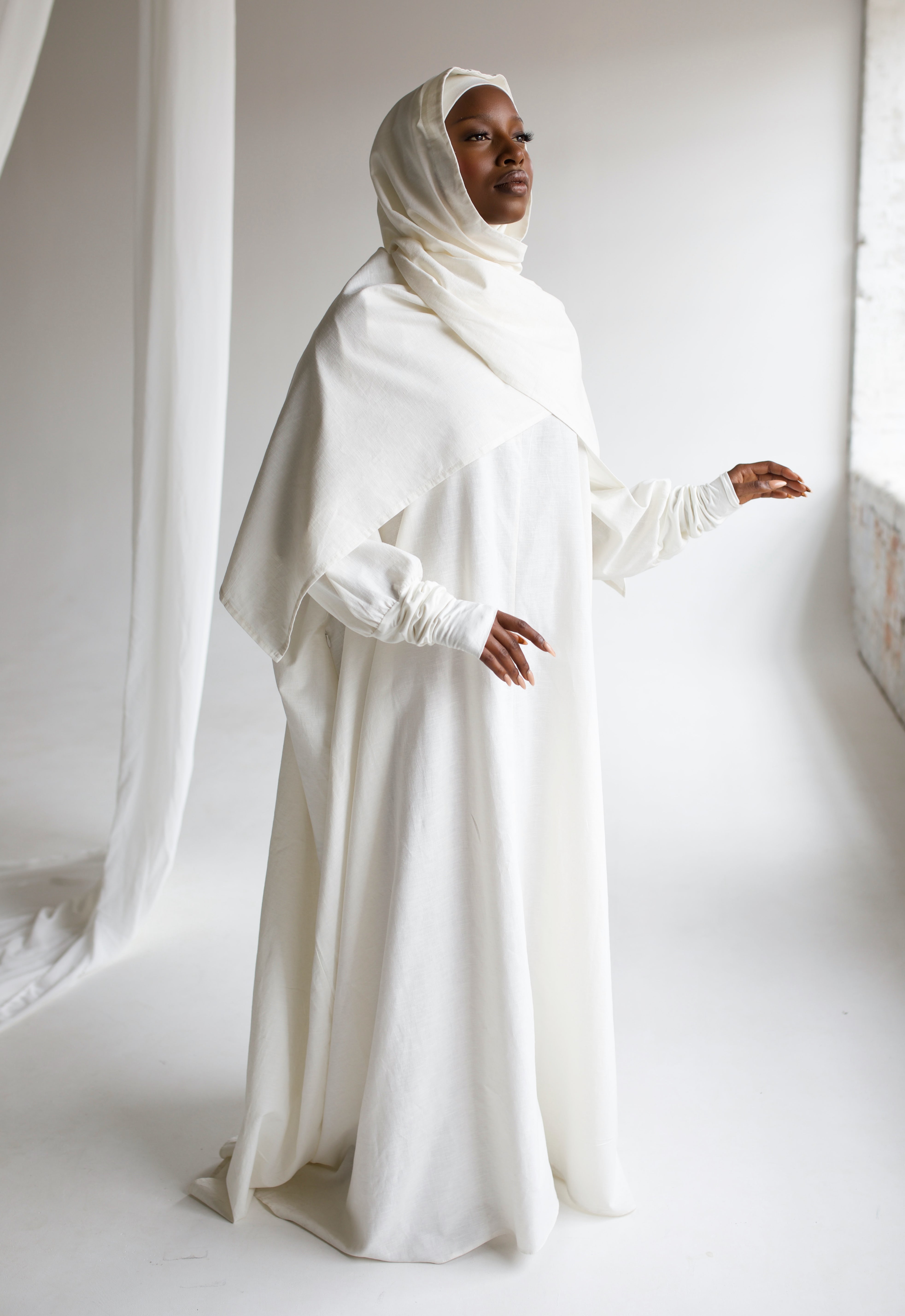 Ivory Linen Prayer Gown