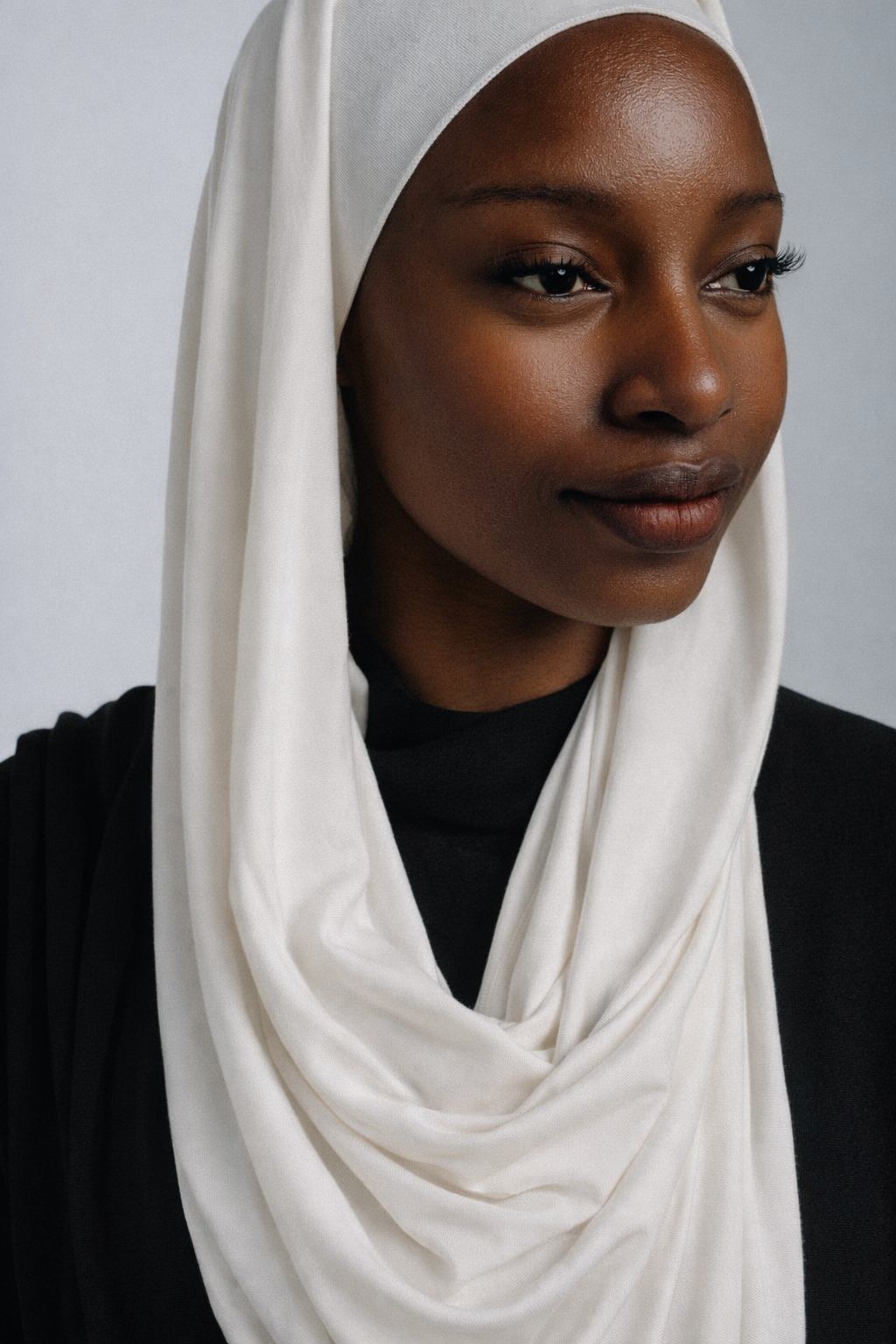 Oyster White Bamboo Jersey Hijab